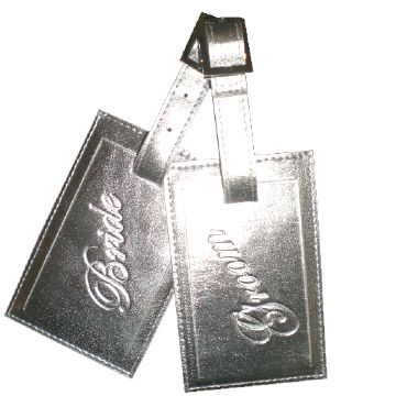 Bride And Groom Embossed Luggage Tags