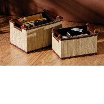 Natural Mendong Storage Boxes