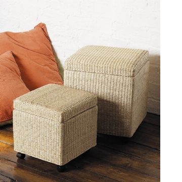 Set Of Two Storage Pouffes