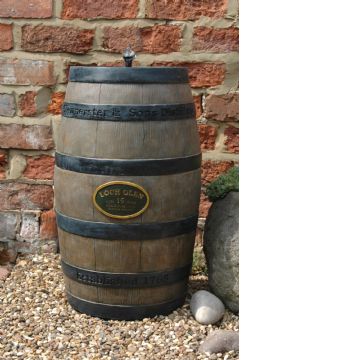 Solar Powered Whisky Barrel Birdbath